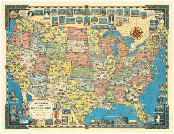 49-United States and Pictorial Maps Map By Ernest Dudley Chase