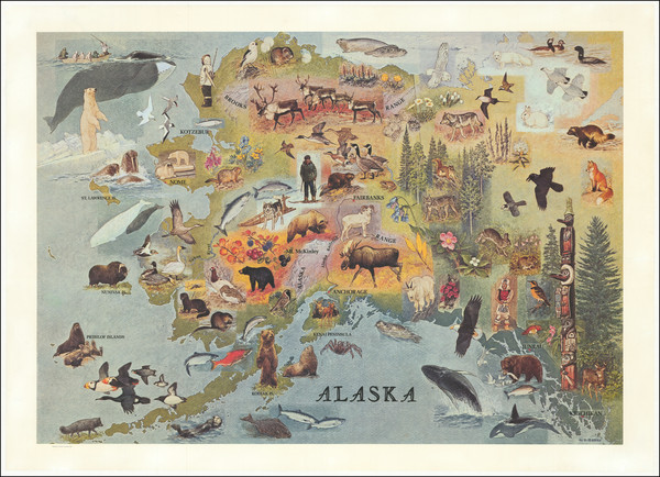 11-Alaska and Pictorial Maps Map By W. D. Berry