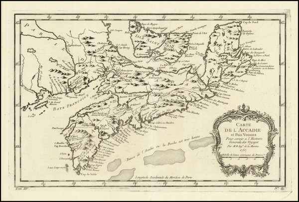 83-Eastern Canada Map By Jacques Nicolas Bellin