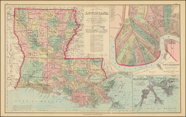 61-Louisiana and New Orleans Map By O.W. Gray