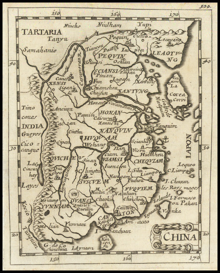 62-China and Korea Map By Pierre Du Val / Johann Hoffmann