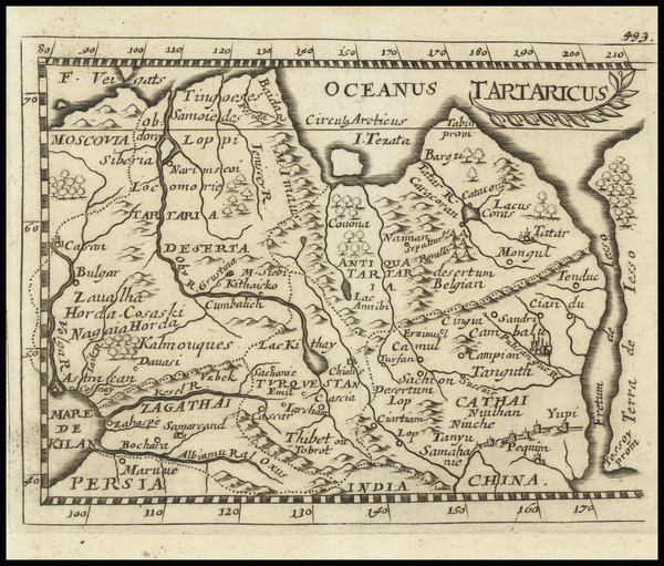 95-China, Central Asia & Caucasus and Russia in Asia Map By Pierre Du Val / Johann Hoffmann