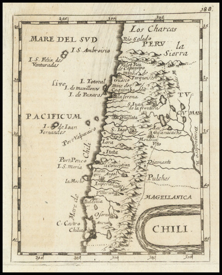 71-Chile Map By Pierre Du Val / Johann Hoffmann