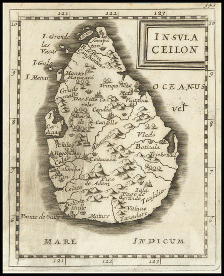 65-Sri Lanka Map By Pierre Du Val / Johann Hoffmann