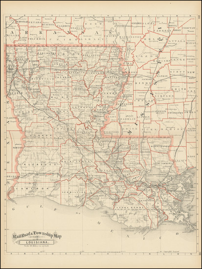 35-Louisiana Map By George F. Cram