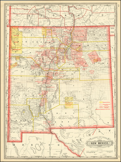 80-New Mexico Map By George F. Cram