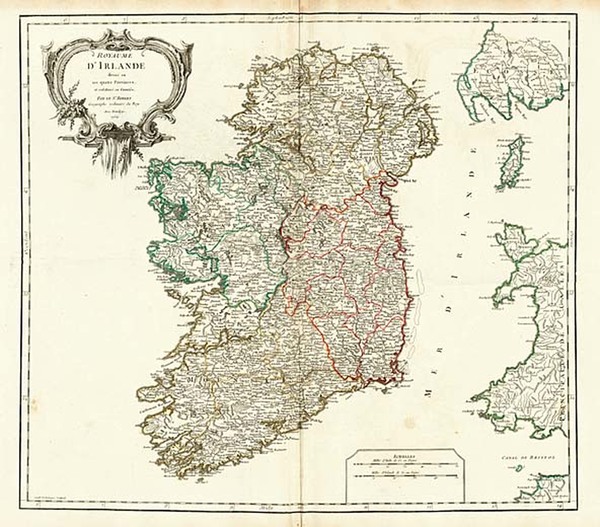 21-Ireland Map By Gilles Robert de Vaugondy