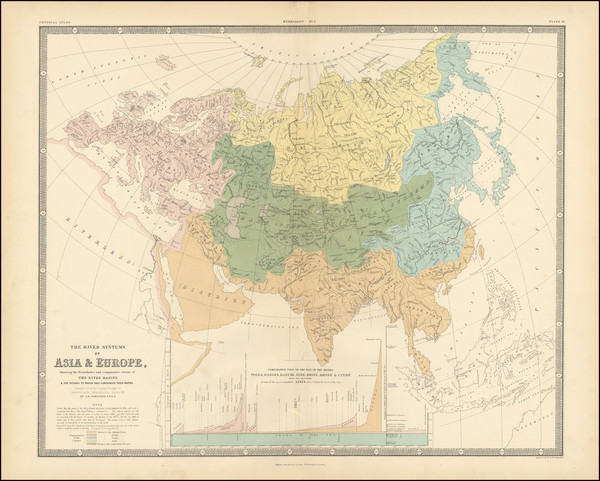 95-Europe and Asia Map By Alexander Keith Johnston / Heinrich Berghaus