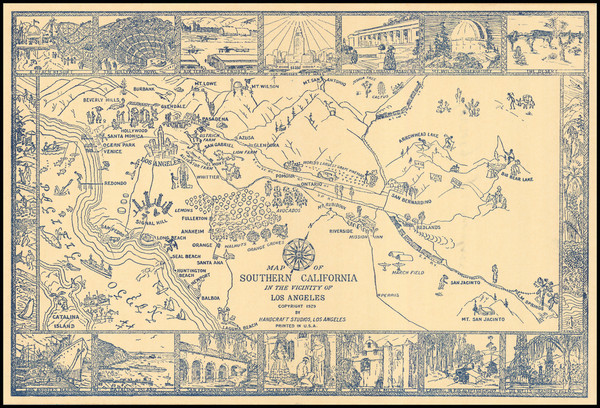 73-Pictorial Maps and Los Angeles Map By Handcraft Studios