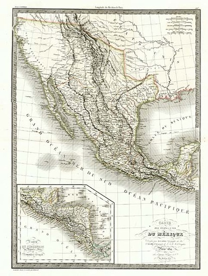 45-Texas, Southwest, Rocky Mountains and California Map By Alexandre Emile Lapie