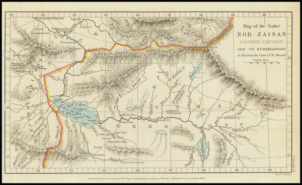 84-Central Asia & Caucasus and Russia in Asia Map By Royal Geographical Society / Edward Welle