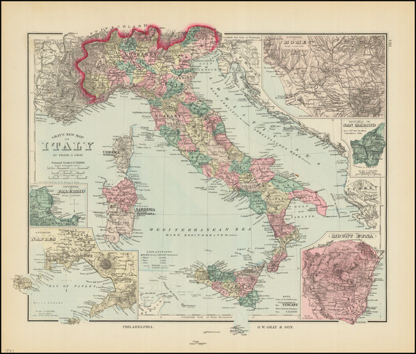 81-Italy Map By Frank A. Gray
