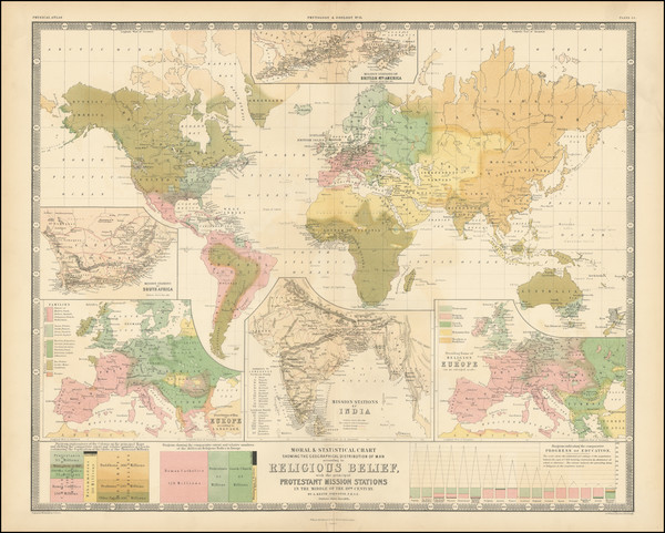 88-World Map By W. & A.K. Johnston