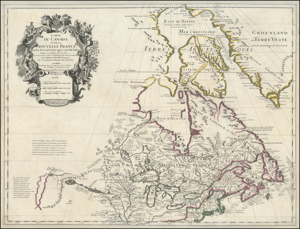 11-New England, Midwest, Plains, Rocky Mountains and Canada Map By Guillaume De L'Isle