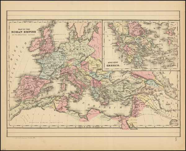 68-Europe, Mediterranean and Greece Map By Samuel Augustus Mitchell