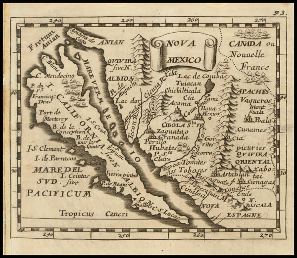 23-Southwest, Mexico, Baja California, California and California as an Island Map By Pierre Du Val