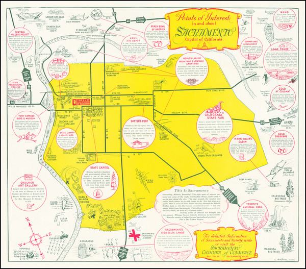 10-Pictorial Maps and Other California Cities Map By Art Strader