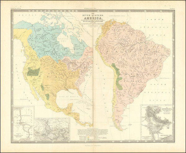 79-North America, South America and America Map By W. & A.K. Johnston