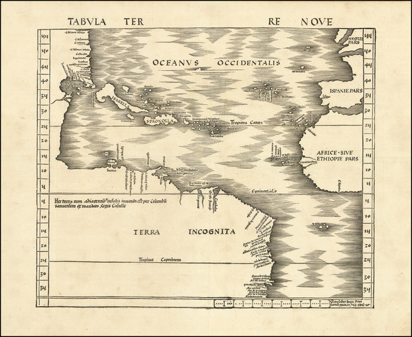 40-World, World, Atlantic Ocean, North America, South America and America Map By Martin Waldseem&u