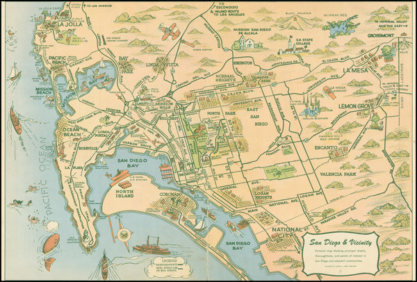 56-San Diego Map By Lowell E. Jones