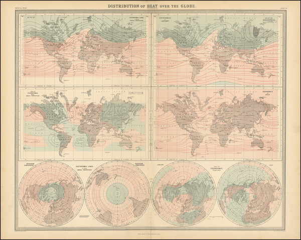 53-World and Natural History & Science Map By Alexander Keith Johnston