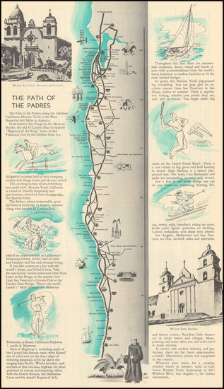 20-Pictorial Maps and California Map By California Mission Trails Association, Ltd.