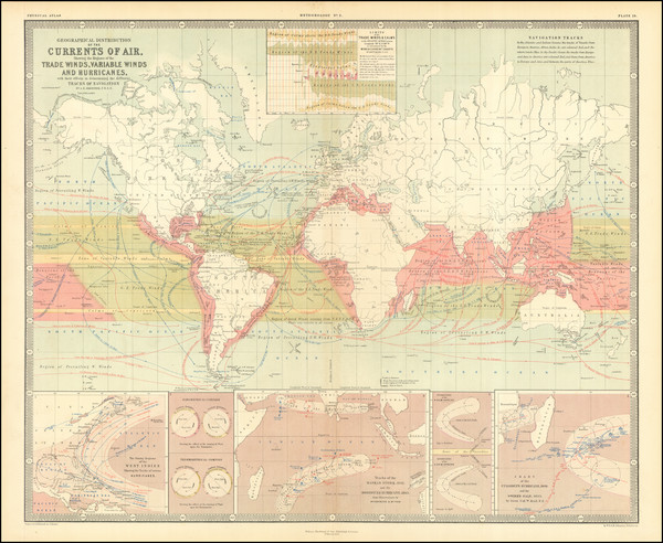 13-World Map By W. & A.K. Johnston / William Blackwood & Sons