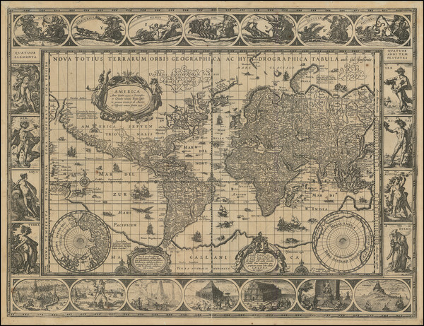 12-World and World Map By Willem Janszoon Blaeu