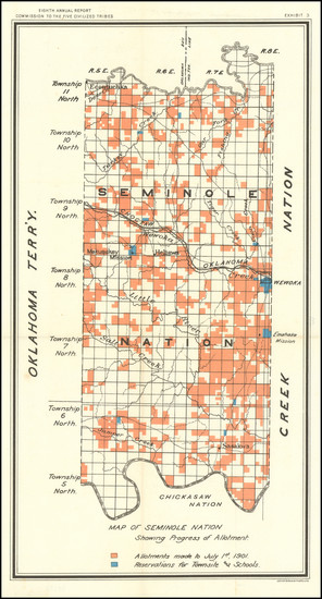 68-Oklahoma & Indian Territory Map By United States Department of the Interior