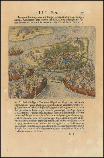 56-Brazil Map By Theodor De Bry