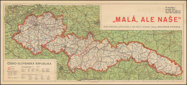 77-Czech Republic & Slovakia and World War II Map By Průmyslová tiskárna