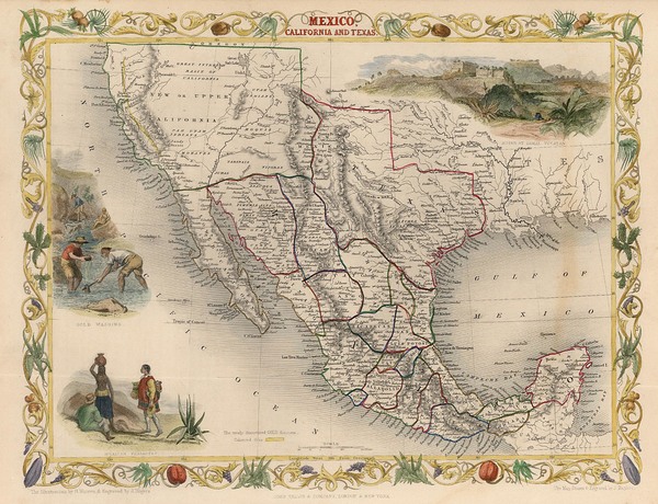 78-Texas, Southwest, Rocky Mountains and California Map By John Tallis