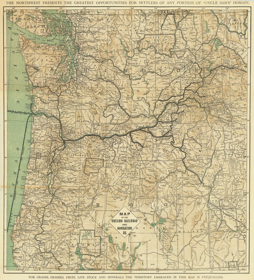 2-Idaho, Oregon and Washington Map By Poole Brothers