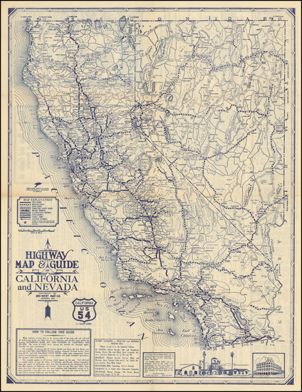 21-Nevada and California Map By Mid-West Map Company