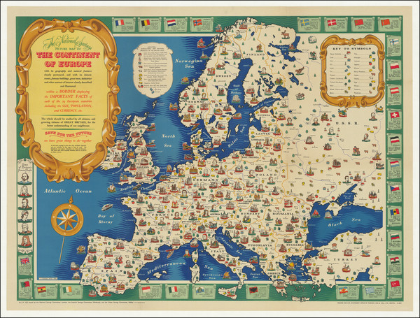 57-Europe and Pictorial Maps Map By H. Charles Paine