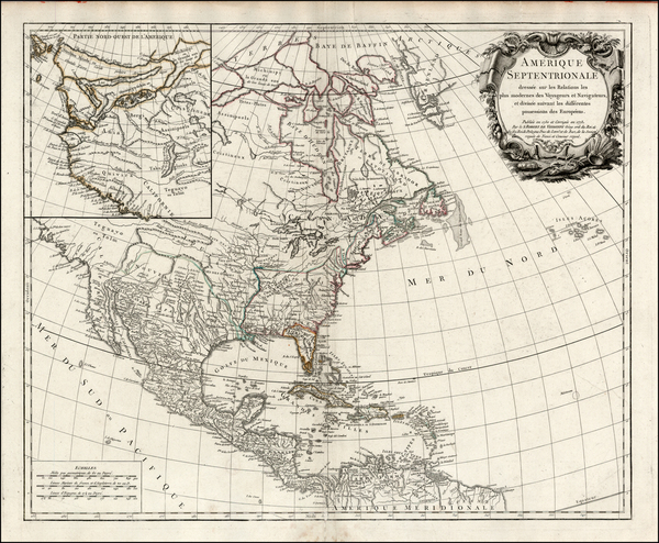 15-North America Map By Gilles Robert de Vaugondy