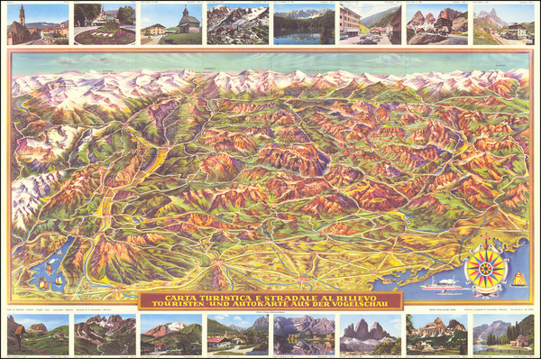 57-Austria, Northern Italy and Pictorial Maps Map By Caminades