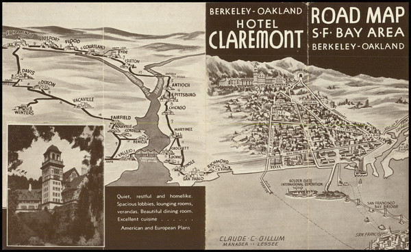 74-San Francisco & Bay Area Map By Hotel Claremont