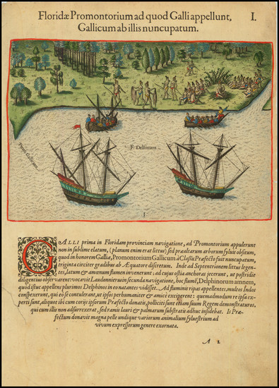 16-Florida and Southeast Map By Theodor De Bry