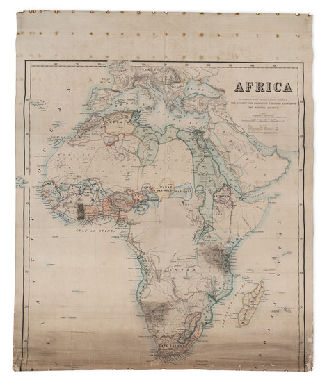 91-Africa Map By Society For Promoting Christian Knowledge