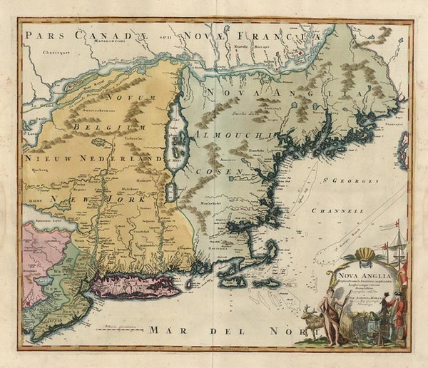 100-New England and Mid-Atlantic Map By Johann Baptist Homann