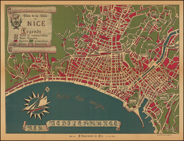 42-Sud et Alpes Française Map By L'Imprimerie de Nice