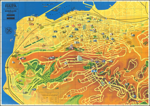 56-Holy Land and Pictorial Maps Map By Amir Publishing Company Ltd.