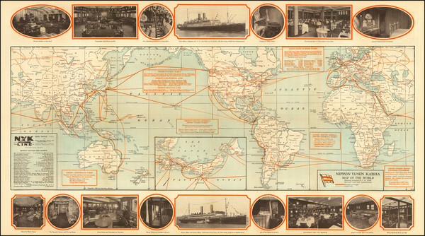 1-World Map By NYK Line / Poole Brothers