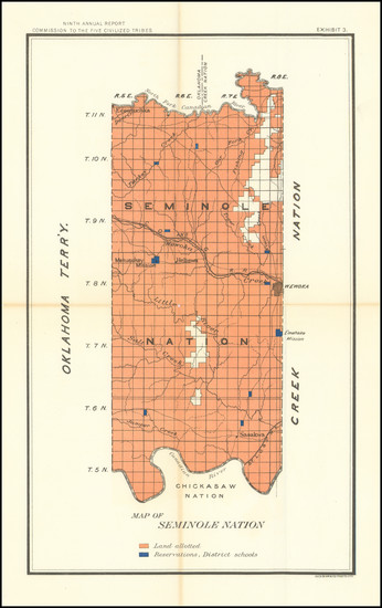 52-Oklahoma & Indian Territory Map By Julius Bien