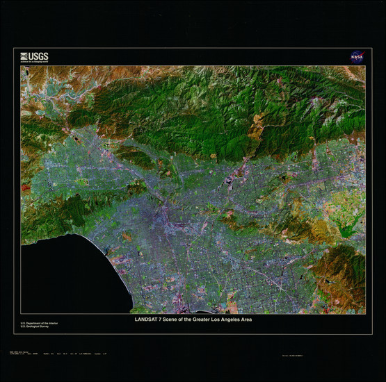 6-Los Angeles and Space Exploration Map By NASA  &  U.S. Department of the Interior Geologica