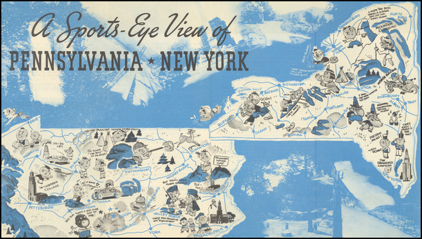 38-New York State, Pennsylvania and Pictorial Maps Map By Greyhound Company