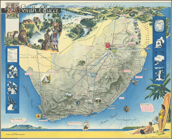 31-South Africa and Pictorial Maps Map By Art Maps Pty Ltd / South African Tourist Corporation