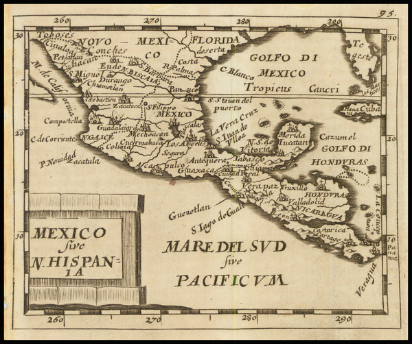 77-Mexico Map By Pierre Du Val  &  Johann Hoffmann