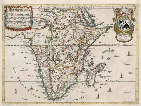 17-Africa, Africa, South Africa, East Africa and West Africa Map By Richard Blome